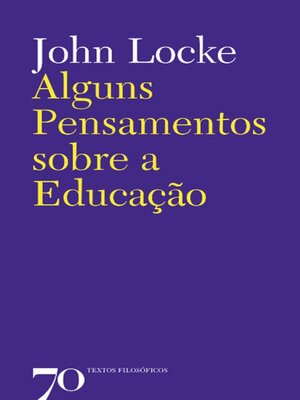 cover image of Alguns pensamentos sobre a educação